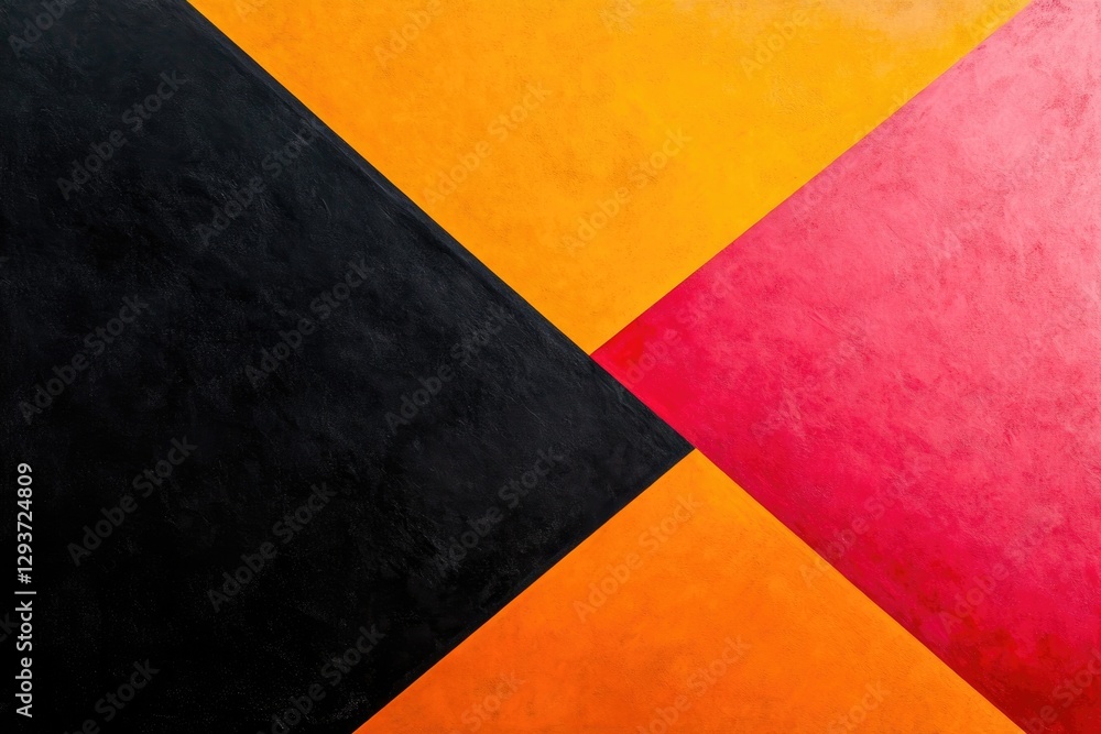 Bold geometric shapes create striking contrast of colors, evokin Bold geometric shapes create striking contrast of colors, evokin