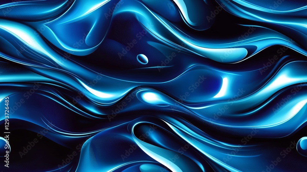 Obraz premium Abstract Molten Metal Background with Reflective Waves