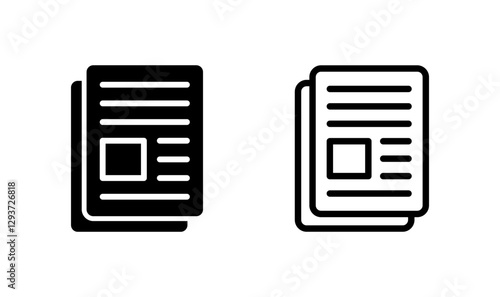 Newspaper icon logo design. news paper sign and symbolign