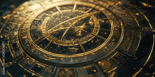 Wallpaper Mural A close-up view of a golden clock sitting on a flat surface, providing a warm and inviting visual detail Torontodigital.ca