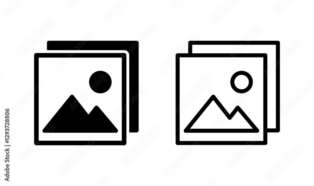 Picture icon logo design. photo gallery sign and symbol. image icon Picture icon logo design. photo gallery sign and symbol. image icon