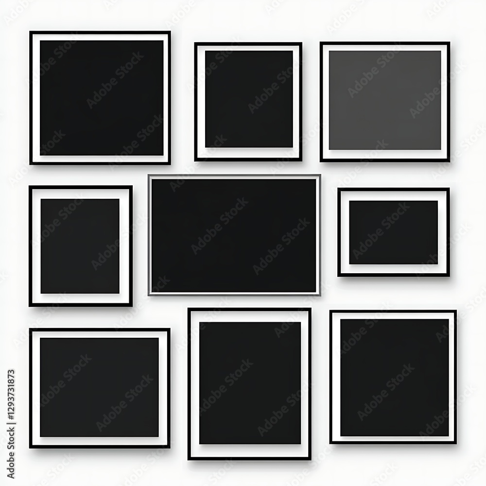 Photo frames collage. Template for wall gallery. Vector illustration. Photo frames collage. Template for wall gallery. Vector illustration.