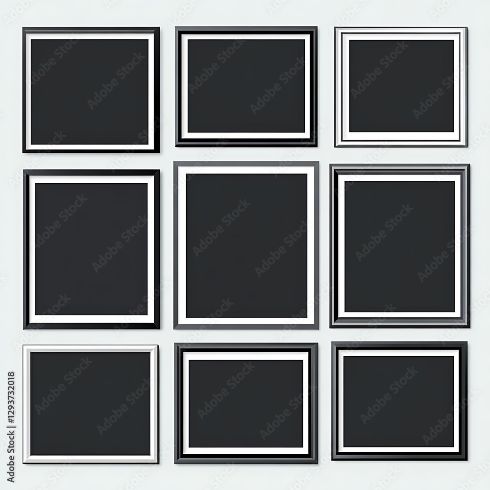 Photo frames collage. Template for wall gallery. Vector illustration. Photo frames collage. Template for wall gallery. Vector illustration.