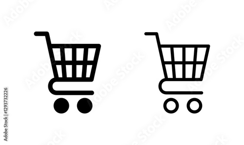 Shopping icon logo design. Shopping cart sign and symbol. Trolley icon
