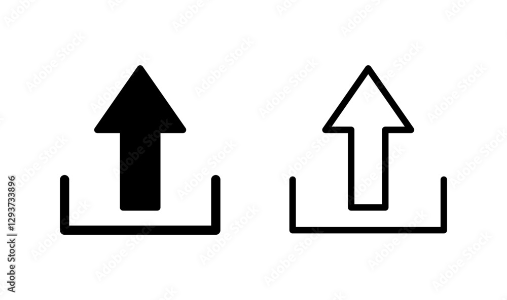 Upload icon logo design. load data sign and symbol Upload icon logo design. load data sign and symbol