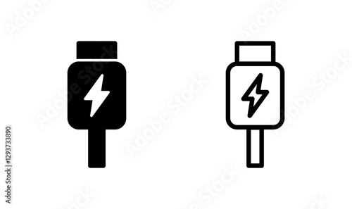 Usb icon logo design. Flash disk sign and symbol. flash drive sign. usb charging