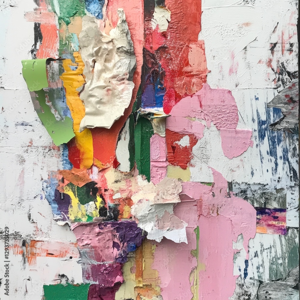 Fototapeta premium Abstract layered paint texture art, studio, close-up, colorful background, website design