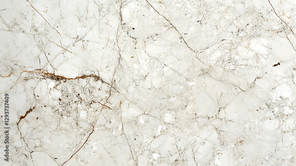 Fototapeta premium A white marble wall with brown spots and lines