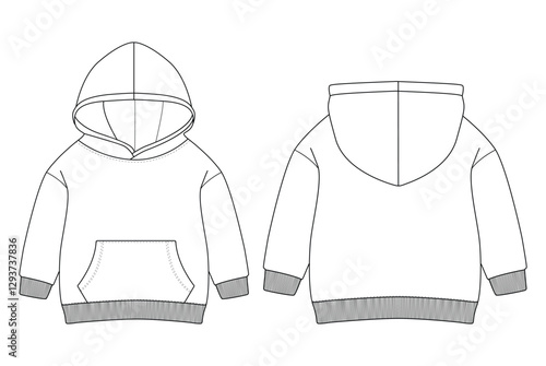 Kids Baby Hoodie Template Vectors design