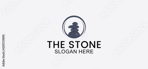 natural stone vector logo, smooth stone logo template designed for spa, fitness, beauty salon and meditation symbol design with modern minimalist, elegant and clean style