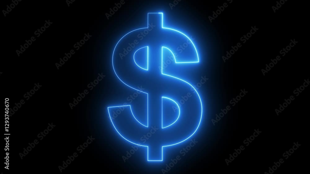 Glowing neon dollar icon animated. Dollar sign glowing neon on isolated black background.Neon glowing dollar icon animation. Dollar neon sign animation. Dollar icon. video of a neon dollar sign isolat Glowing neon dollar icon animated. Dollar sign glowing neon on isolated black background.Neon glowing dollar icon animation. Dollar neon sign animation. Dollar icon. video of a neon dollar sign isolat