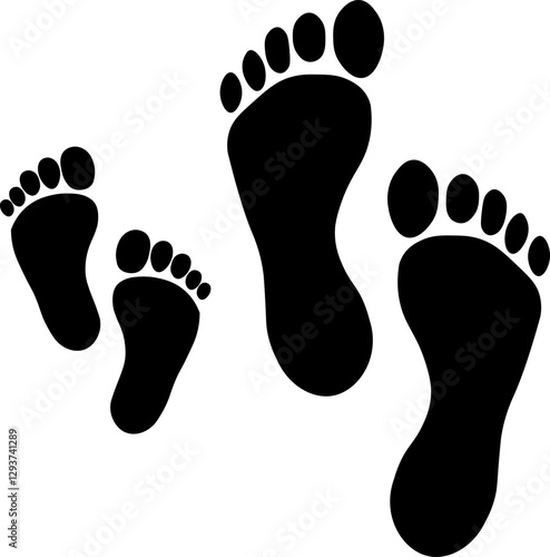 Adult and Child Footprints.