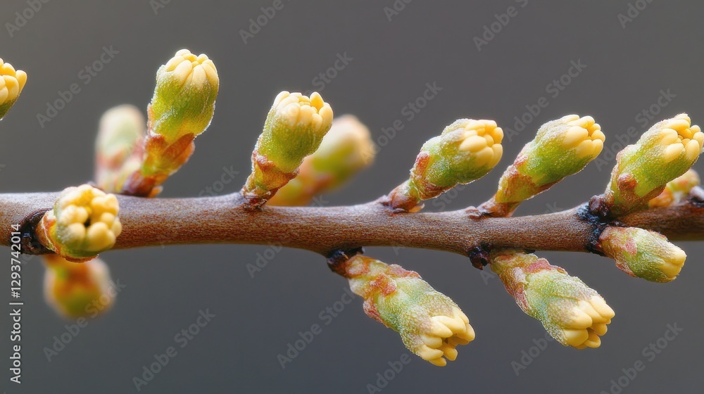 Close-up of budding plant branches in spring Close-up of budding plant branches in spring