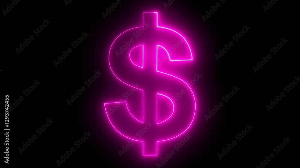 Glowing neon dollar icon animated. Dollar sign glowing neon on isolated black background.Neon glowing dollar icon animation. Dollar neon sign animation. Dollar icon. video of a neon dollar sign isolat Glowing neon dollar icon animated. Dollar sign glowing neon on isolated black background.Neon glowing dollar icon animation. Dollar neon sign animation. Dollar icon. video of a neon dollar sign isolat