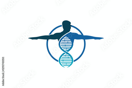 Human body dna genetic logo design vector illustration