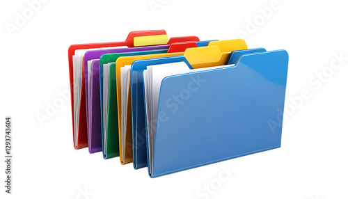 colorful folders isolated
