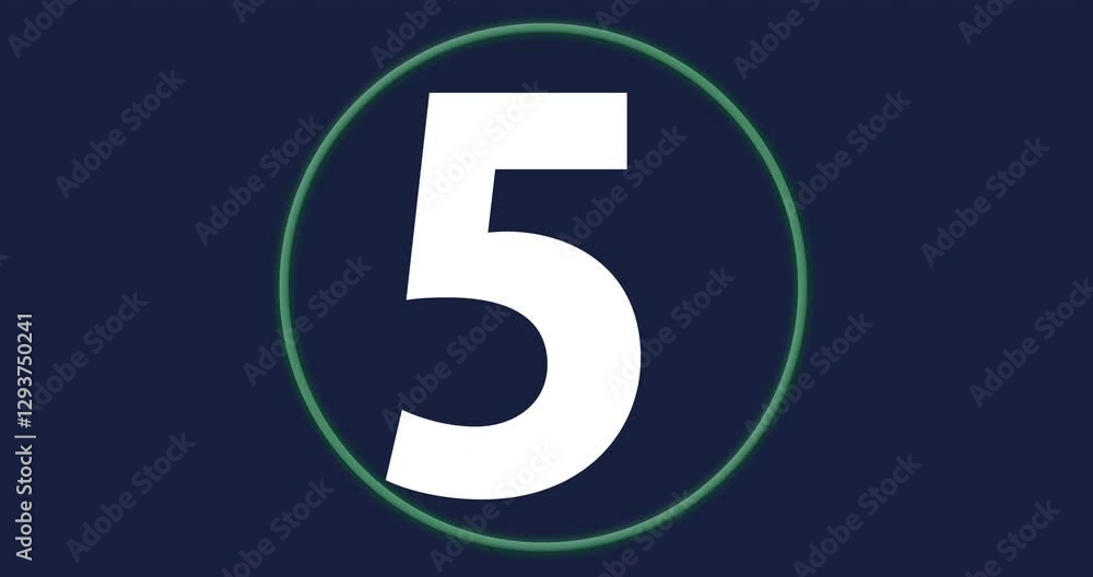 Glowing green circle with numbers on dark blue background animation Glowing green circle with numbers on dark blue background animation