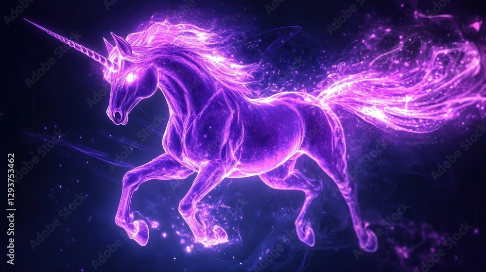 Majestic Purple Unicorn: A Digital Masterpiece Majestic Purple Unicorn: A Digital Masterpiece