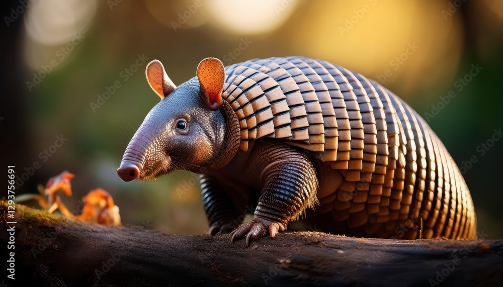 Ninebanded Armadillo in a Desert Sunset, Boldly Captured against the Backdrop of a Texas Evening Sky, Showcasing Earthy Tones and Rugged Textures, Emanating a Wild, Mysterious Energy. Ninebanded Armadillo in a Desert Sunset, Boldly Captured against the Backdrop of a Texas Evening Sky, Showcasing Earthy Tones and Rugged Textures, Emanating a Wild, Mysterious Energy.