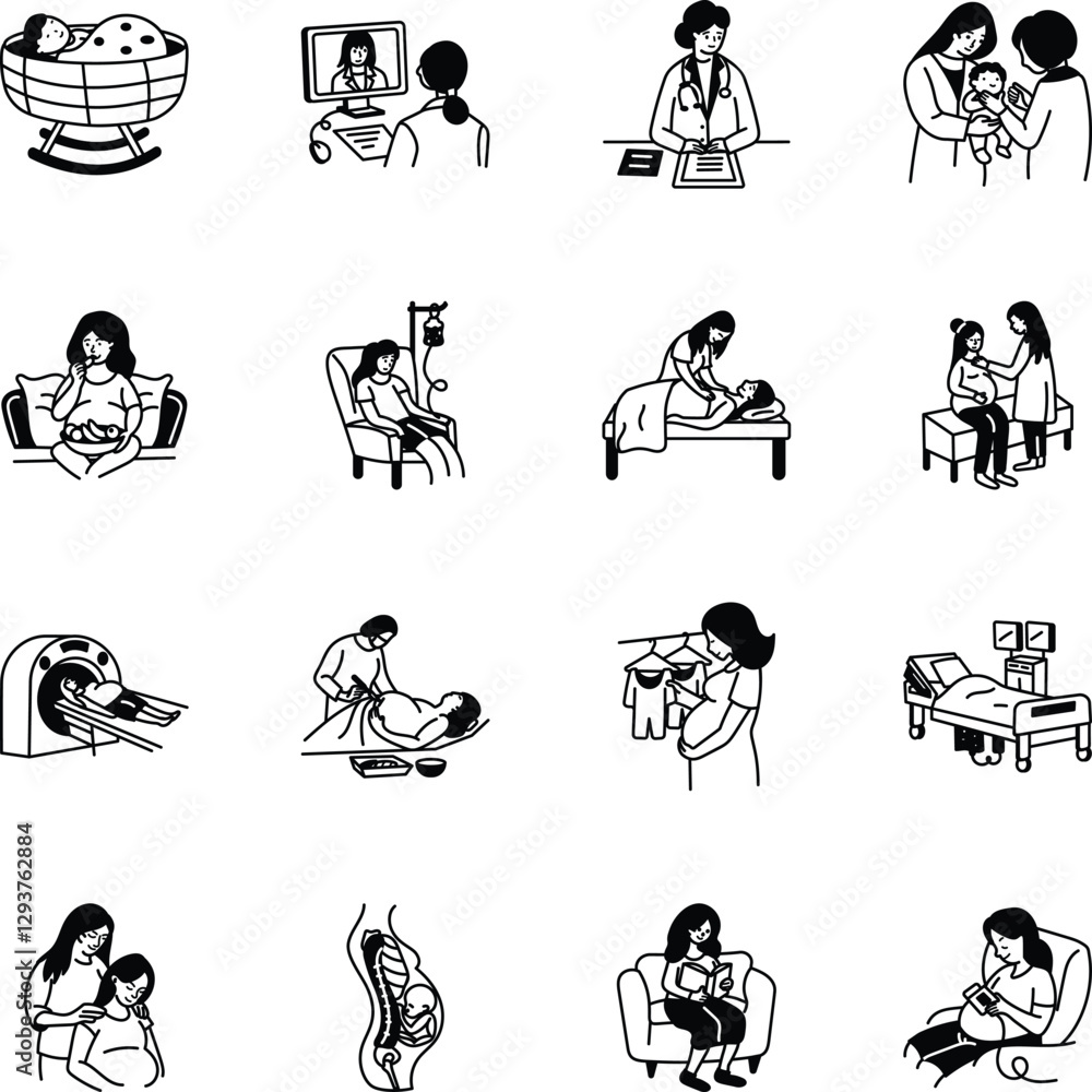 Set of Maternity Hand Drawn Icons
Set of Maternity Hand Drawn Icons