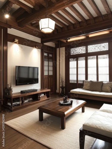 Wallpaper Mural A wooden interior room design with traditional japanese style Torontodigital.ca