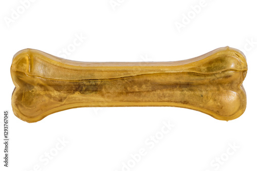 Fotografie Dog chewing bone treat food isolated in transparent background
