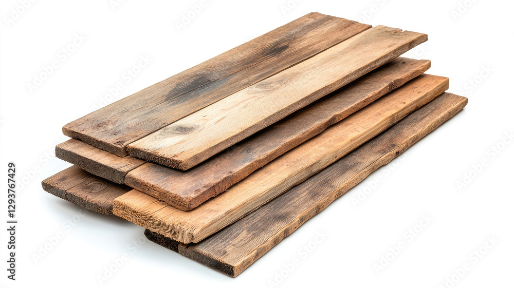 Set of wooden boards, isolated on a white background Set of wooden boards, isolated on a white background