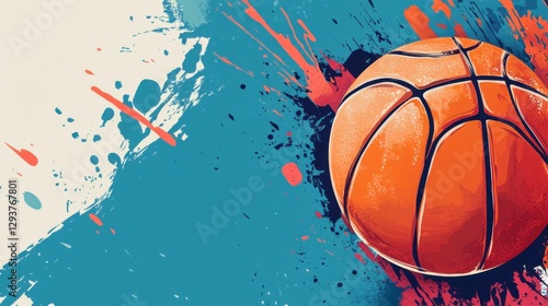 Wallpaper Mural The Enigmatic Sphere: A Basketball Resting Amidst a Glimmering, Otherworldly Landscape of Light and Shadow Torontodigital.ca