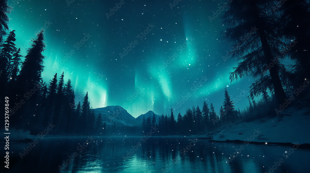 Fototapeta premium A natural light source is the Northern Lights.