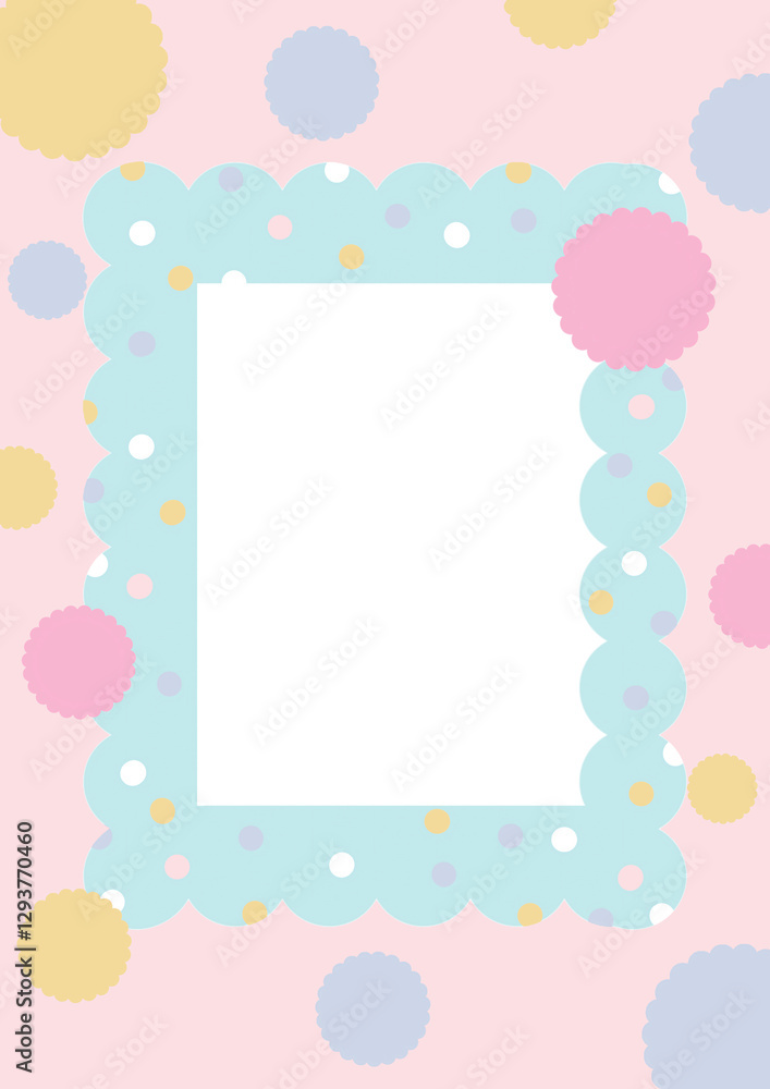 Pink Baby Shower Invitation Card with Floral Frame and Heart Design Pink Baby Shower Invitation Card with Floral Frame and Heart Design