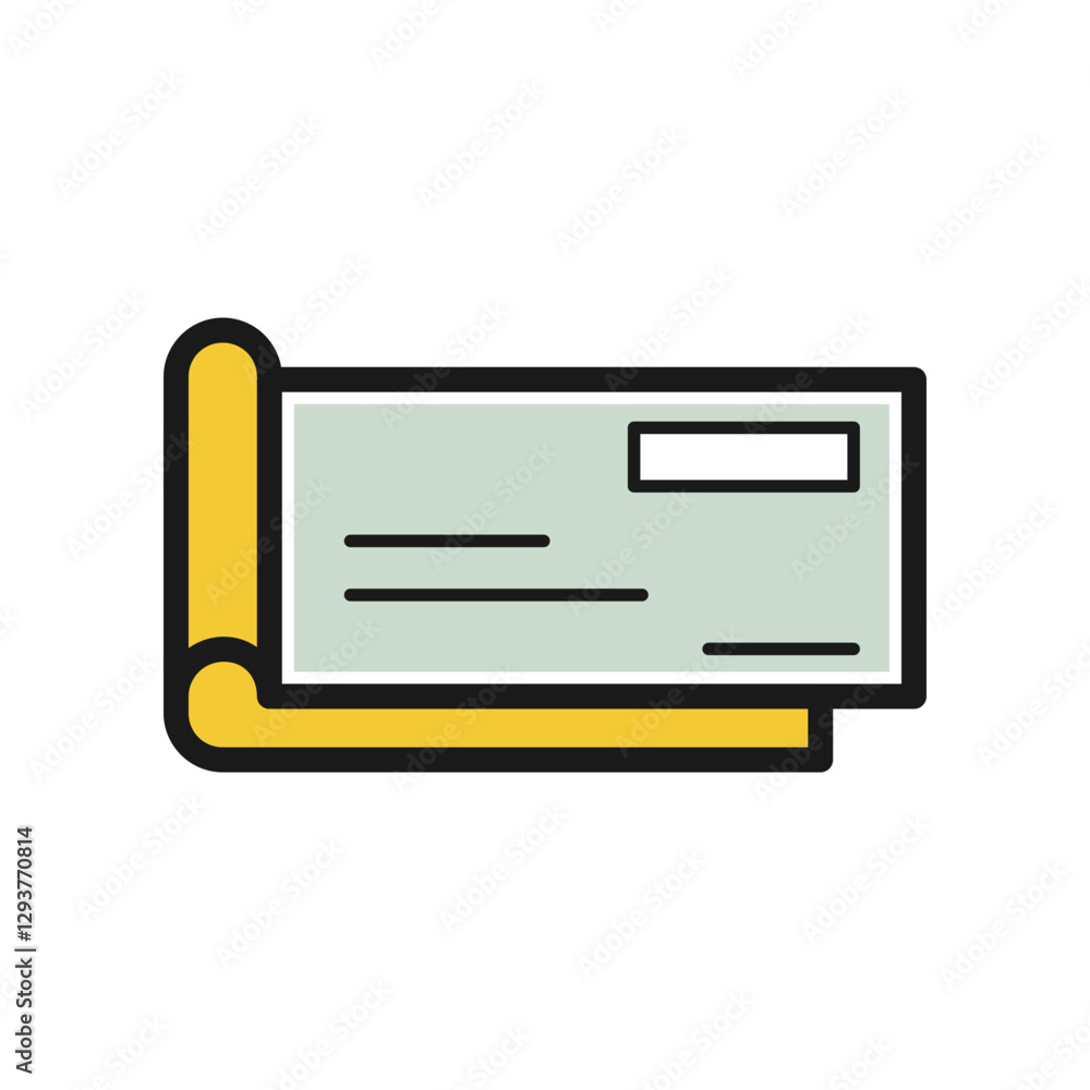 bank checkbook colourful illustrated icon, money check logo, credit copy. bank checkbook colourful illustrated icon, money check logo, credit copy.