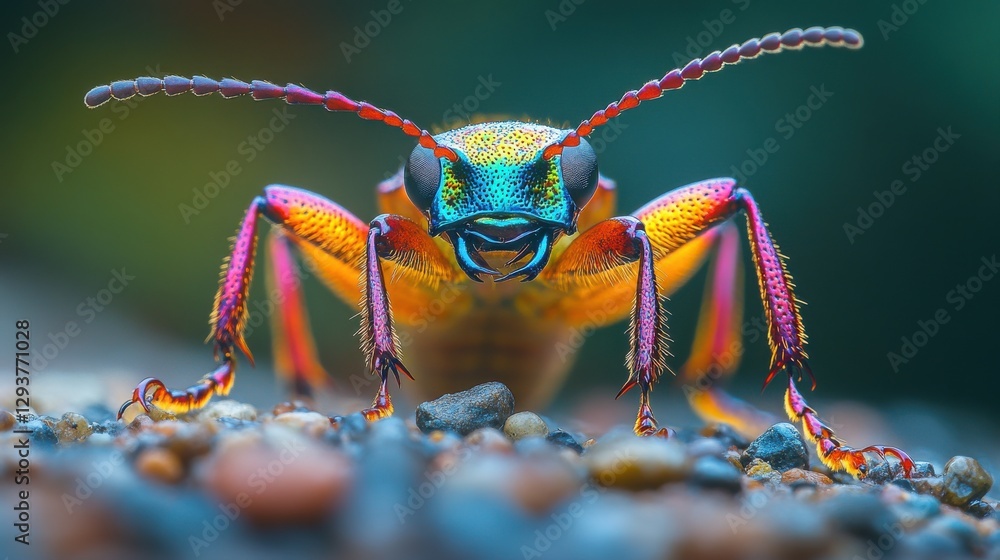 Fototapeta premium Vibrant Jewel Beetle Close-up