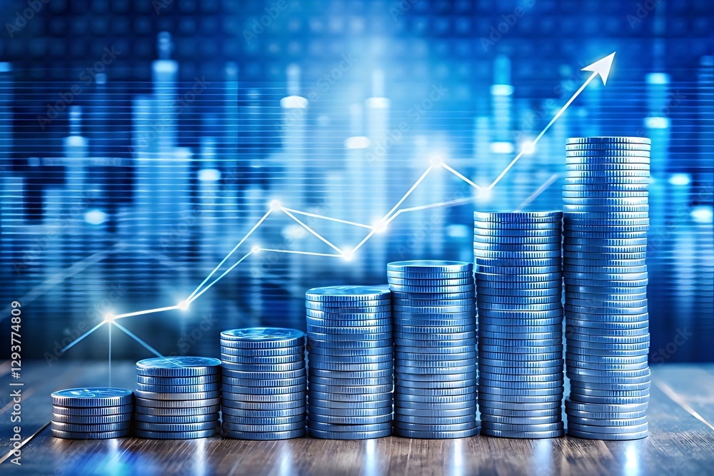 custom made wallpaper toronto digitalStacked coins illustrating financial growth