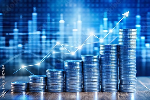 Wallpaper Mural Stacked coins illustrating financial growth Torontodigital.ca