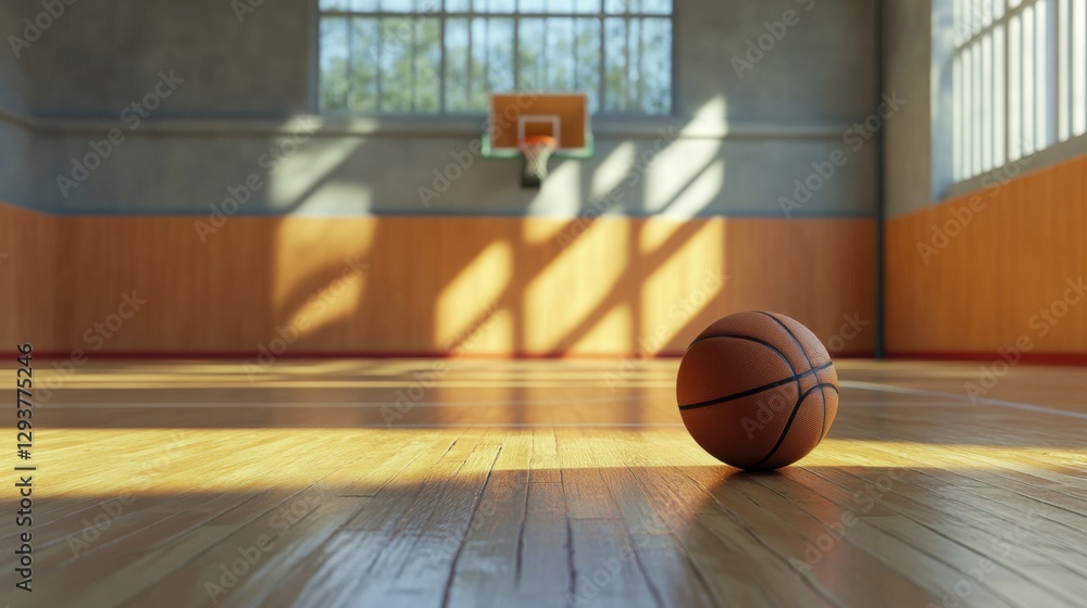 The Enigmatic Sphere: A Basketball Resting Amidst a Glimmering, Otherworldly Landscape of Light and Shadow The Enigmatic Sphere: A Basketball Resting Amidst a Glimmering, Otherworldly Landscape of Light and Shadow