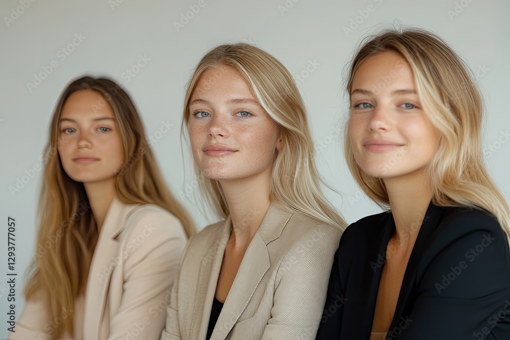 Three women in stylish blazers showcase diverse fashion choices Three women in stylish blazers showcase diverse fashion choices