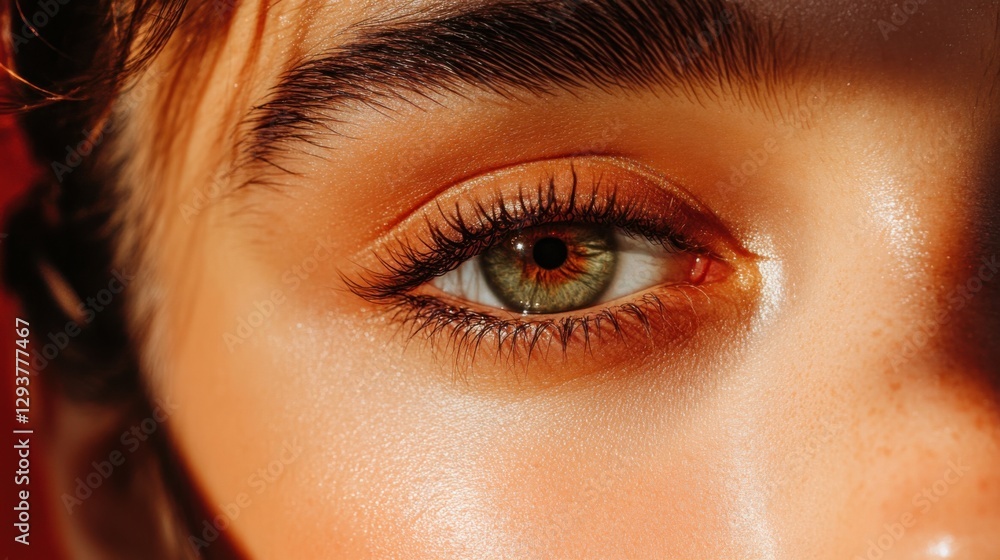 Obraz premium Dreamy and ethereal beauty close-up, gentle light reflections on smooth skin