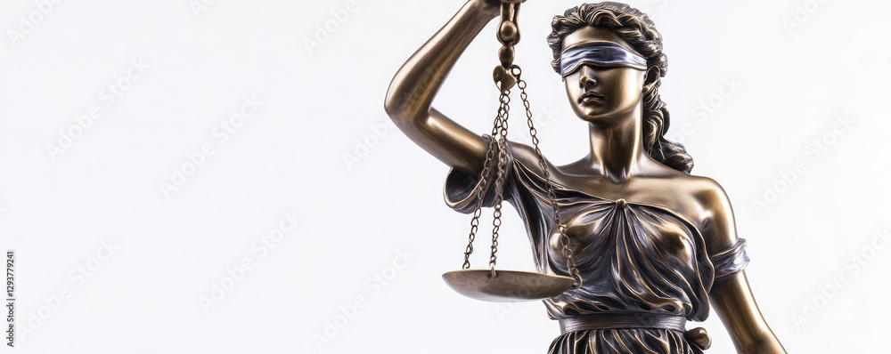 Bronze statue of Themis, Goddess of Justice holding Law Scales. Copy space Bronze statue of Themis, Goddess of Justice holding Law Scales. Copy space