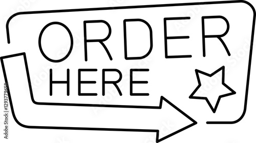 Order Here Line Style