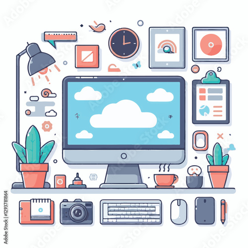 computer, digital, business, technology, communication, laptop, tech, work, office, web, internet, design, employee, vector, information, monitor, pc, modern, device, person, electronic, desktop, scre