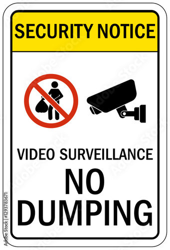 No dumping sign video surveillance