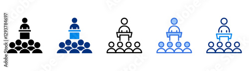Speech icon set multiple style collection