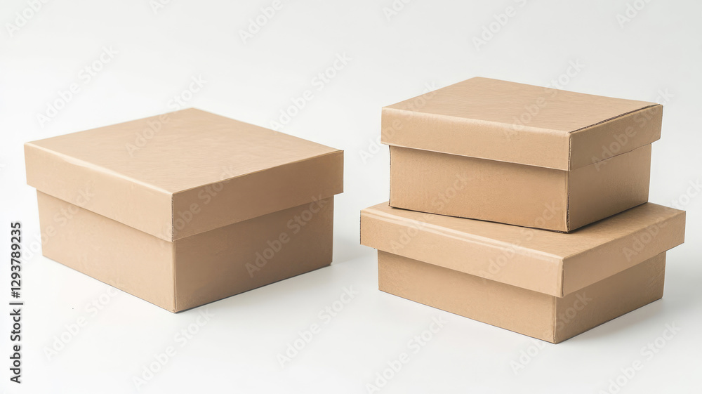 Cardboard boxes, isolated on a white background Cardboard boxes, isolated on a white background
