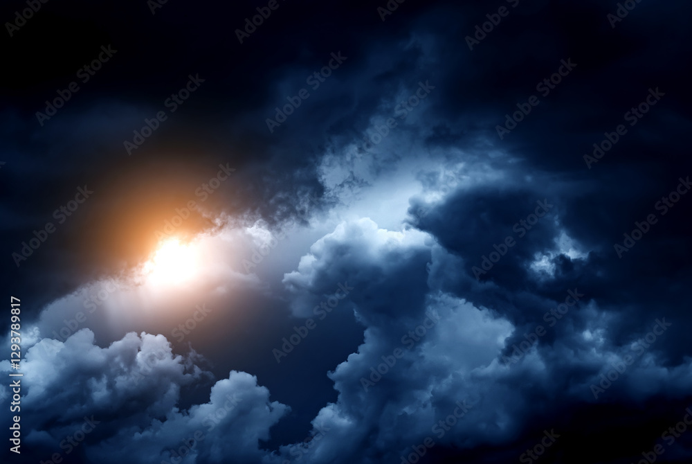 Storm Clouds with a Sunlight