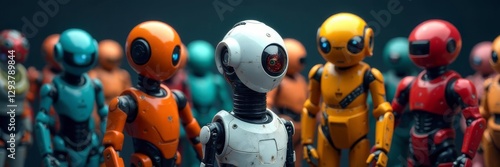 Wallpaper Mural Diverse robotic figures gather, varied designs,  science,  plastic,  android Torontodigital.ca