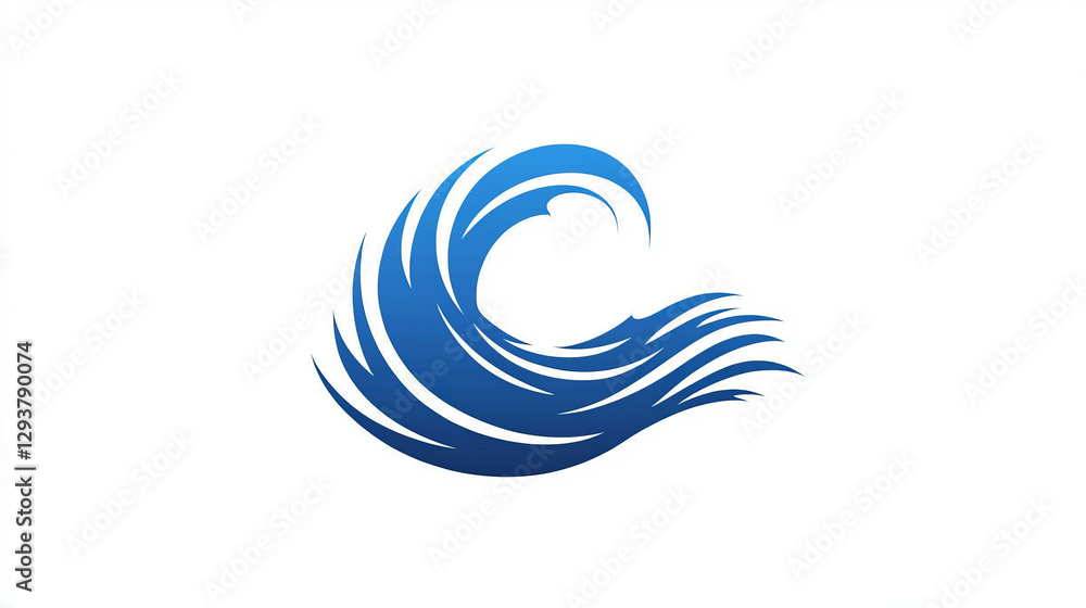 Fototapeta premium Vector water wave icon and logo template 