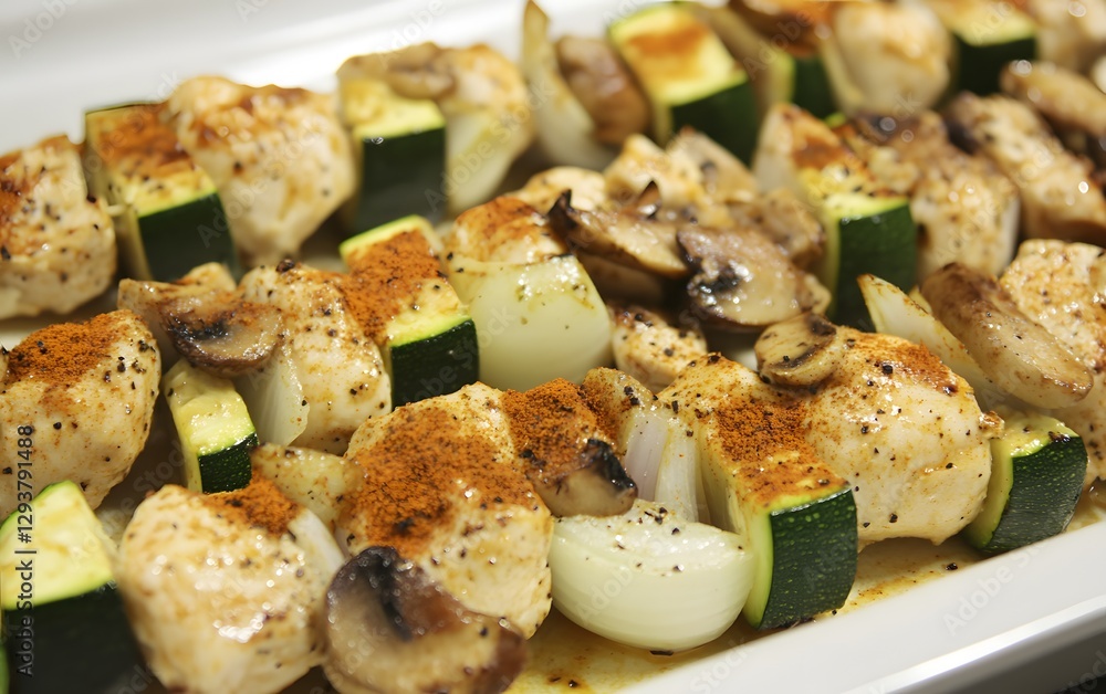 Delicious Grilled Chicken and Vegetable Skewers Delicious Grilled Chicken and Vegetable Skewers