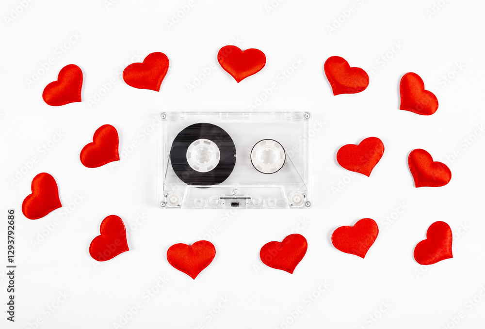 Audio Cassette with a Hearts