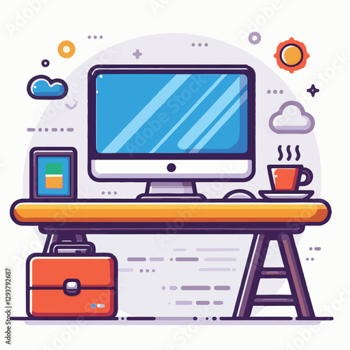 computer, digital, business, technology, communication, laptop, tech, work, office, web, internet, design, employee, vector, information, monitor, pc, modern, device, person, electronic, desktop, scre