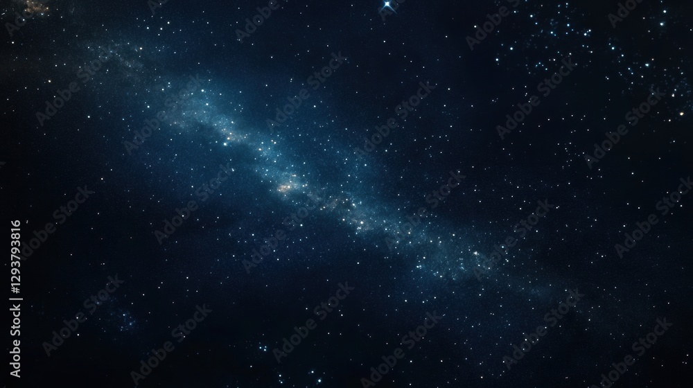 Obraz premium Stunning starry night sky with a vibrant celestial display and cosmic splendor in a clear, dark atmosphere